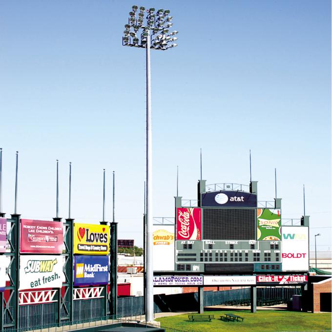 Large Field Lighting High Mast Tower 50m Galvanized Steel Q235 Q355