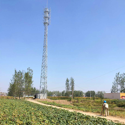 30m Wireless Communication Tower Galvanized Steel Painting Telecommunication