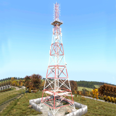 Microwave Radio Antenna Lattice Tower Angle Steel Mast 60m