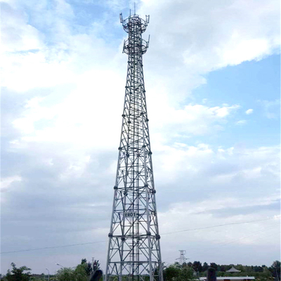 OEM Communication Tower 4 Leg Galvanized Tubular Steel Lattice Lightning Mast