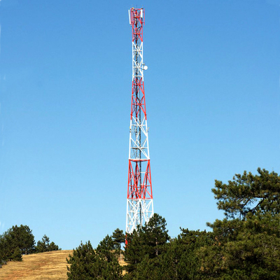 Powder Coating Lattice Steel Towers Wireless Telecom Signal Transmission Steel Tower