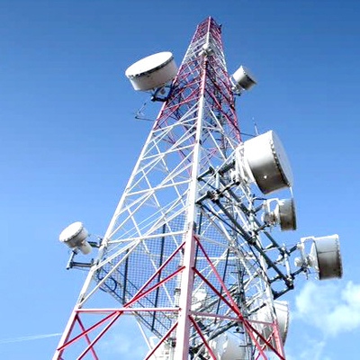 Low Carbon Lattice Steel Towers VHF FM Radio Wireless Mobile Communication Tower Mast 30m To 70m