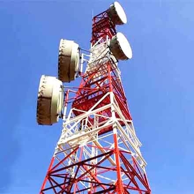 35-65m Lattice Steel Towers Free Standing Galvanized Steel Microwave Tower