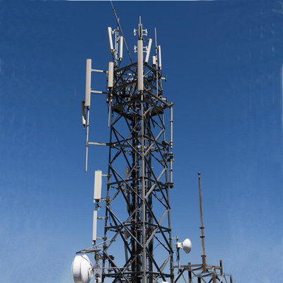 Antenna Lattice Microwave Communication Tower Four Legged 20m High Angle Steel
