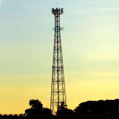 Q345B Telecom Wind Turbine Tower 4 Or 3 Legs 120m Height