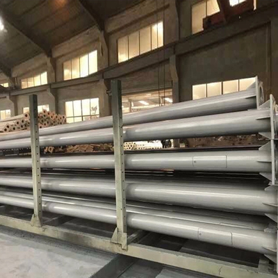 5m Height Galvanized Street Light Pole Grey Color Painting