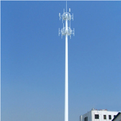 Single Tube Steel Self Supporting Single Pole Radio WiFi Monopole Tower