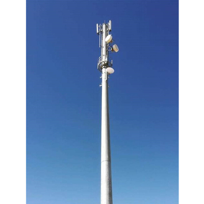 Single Tube 30m Telecom Monopole Tower Galvanized Steel Q235B