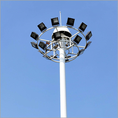 High Mast Light Fixtures Steel Lighting Pole For Roadways Streets Highways