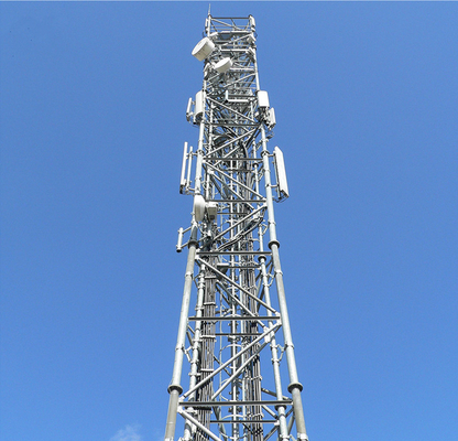 Q235b Q345b Telecommunication Mobile Cell Tower For Antenna Radio And TV