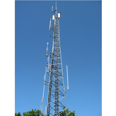 Four Legged Radio Telecom Angular Lattice Steel Tower Hot Dip Galvanization