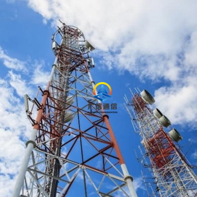 Galvanized Tubular Telecom Steel Tower With Radio Antennas Transmission