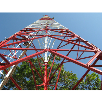 Angular Telecom Steel Tower GSM With Radio Antennas Tension strength 510Mpa