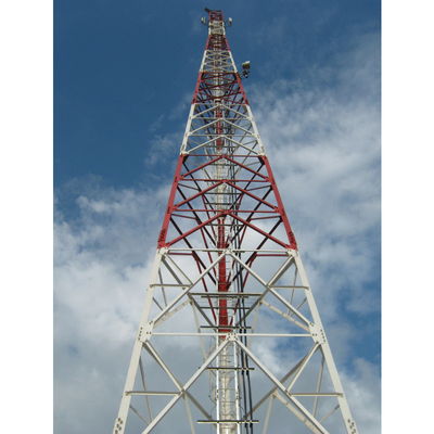 55m Telecommunication Steel Tube Lattice Tower 4 Legs Self Supporting