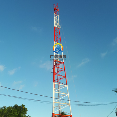 BTS Cellular Signal Transmission Tower  Steel Four Legs Lattice Mast
