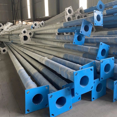 Outside Galvanized Steel Tubular Poles Q235 Material 10m