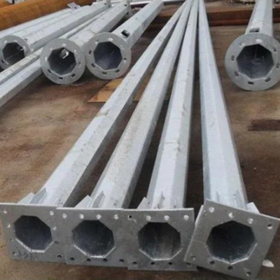 Galvanized Steel 100W Street Light Pole With IP65 Rating And Base Plate