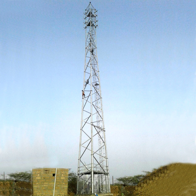 Low Carbon Lattice Steel Towers VHF FM Radio Wireless Mobile Communication Tower Mast 30m To 70m
