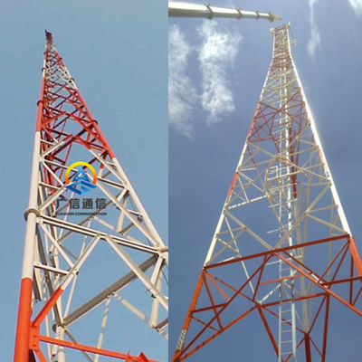 Q235B Telecom Steel Tower Angular Tubular Mobile CCTV Cell Tower 5G Verticial Test