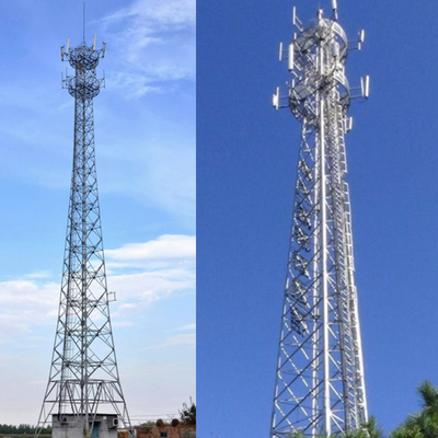 4 Legged Telecommunication Angular Steel Lattice Tower 60m Hot dip galvanization