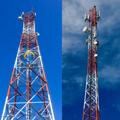 Galvanized Steel 3 Legs Tubular Lattice Mast Telecom Signal Transmission Tower