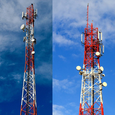 3 Or 4 Legs Angular Angle Telecommunication Tower 90m ASTM A123