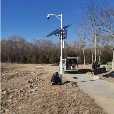 Hot Dip Galvanization 6m Steel Pole With Surveillance Solar Panel System