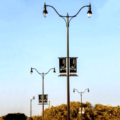 Conical Or Octagonal Galvanized Street Light Pole 6m To 18m  Mounting Height