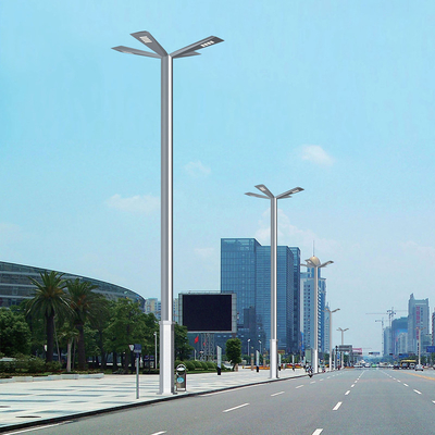 Conical Or Octagonal Galvanized Street Light Pole 6m To 18m  Mounting Height