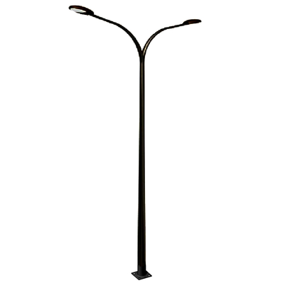 Q235B Dual Arm Brackets Galvanized Steel Light Pole 18m 20 Years Lifespan