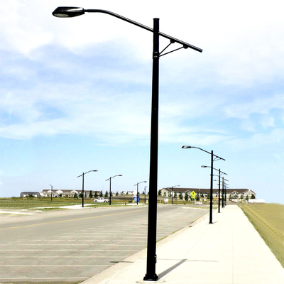 Carbon Structural 6m Galvanised Street Light Pole With Single Arm Bracket