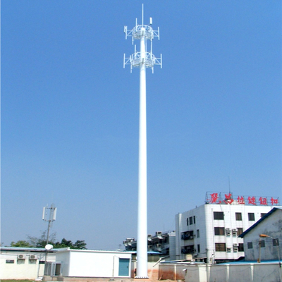 Hot Dipped Galvanization Steel Monopole Communication Tower For BTS Transmission