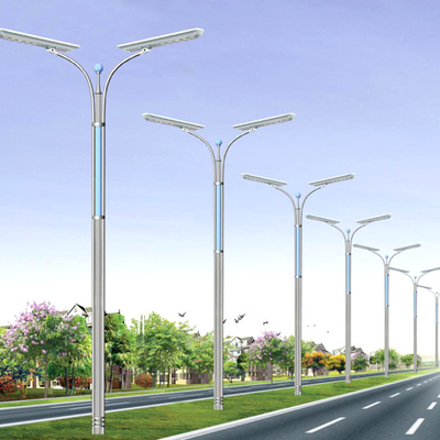6m - 12m Buried Or Flange Mounted Street Light Pole For Outdoor