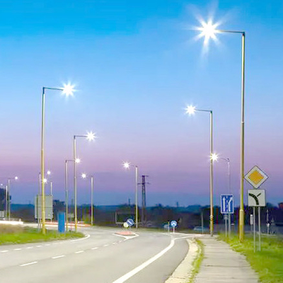 5m To 18m Galvanised Steel Street Light Pole For Roadway Lighting ASTM A123