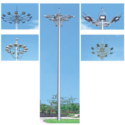 Galvanized Street Lighting Traffic Signal Light Pole 45m 9 Meter High Mast Pole