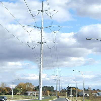 30m Galvanized Transmission Steel Tower Multiple Platforms Free Standing