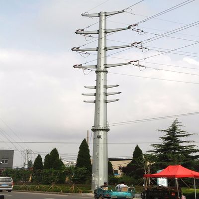 Hot Dip Galvanized Transmission Line Steel Towers 70m Weldable Structure