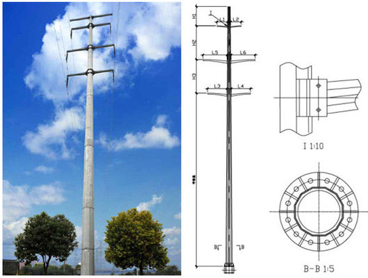 Self Supporting Galvanized Electric Transmission Tower 30m Distribution