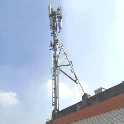 5m 20m Galvanized Steel Rooftop Telecom Tower Hot Dip Galvanised