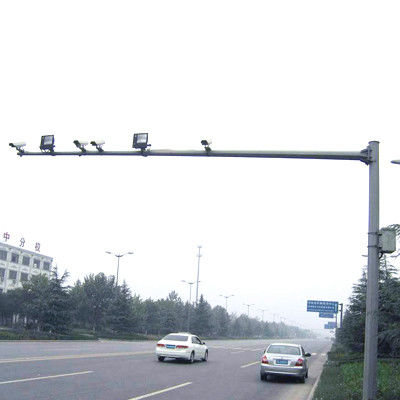 Custom Single Arm Surveillance Camera Pole 35m Powder Coating