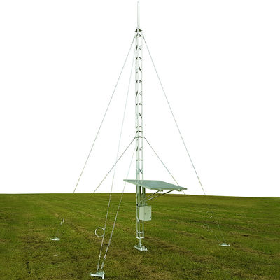 30m Telescopic Guyed Wire Towers Q345 Steel Tv Broadcast Towers