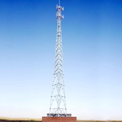 4-Legged Self Supporting Mobile Steel Tower 30m to 70m Hot Dip Galvanized Pole
