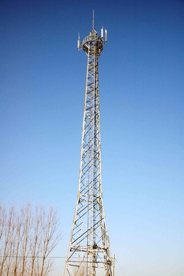 4-Legged Self Supporting Mobile Steel Tower 30m to 70m Hot Dip Galvanized Pole