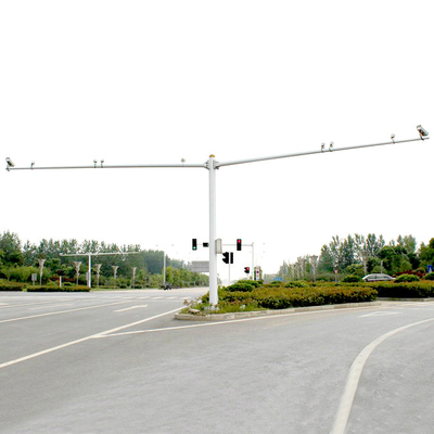 Y Shape Dual Arms Galvanised Steel Pole Camera Cantilever 6x10m Traffic  Signal Light Support