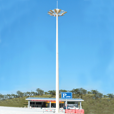15-35m High Mast Galvanized Steel Street Light Pole Wind Speed 260m/s