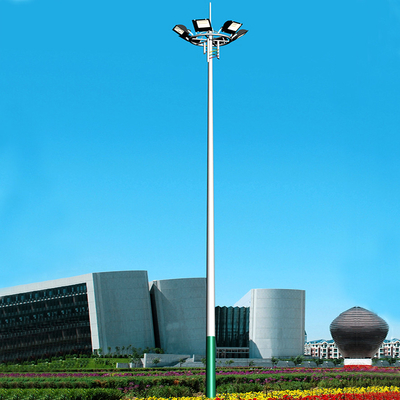 Straight Round Galvanised Street Light Pole 15-35m High Mast Lighting Tower
