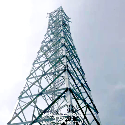 50m Telecom Steel Tower Free Standing Galvanized Steel Iron Mobile Tower 5G Station