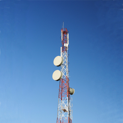 Galvanized Telecom Antenna Tower 4 Platforms With Mounting Brackets