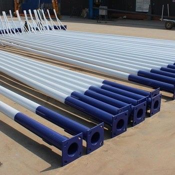5m To 18m Galvanised Steel Street Light Pole For Roadway Lighting ASTM A123
