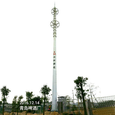 15m 45m Galvanized Steel Tubular Pole Hot Dip Monopole Cell Tower